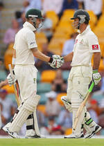 Michael Clarke and Ricky Ponting steadied Australia