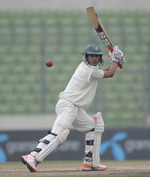 Nasir Hossain steers the ball behind point