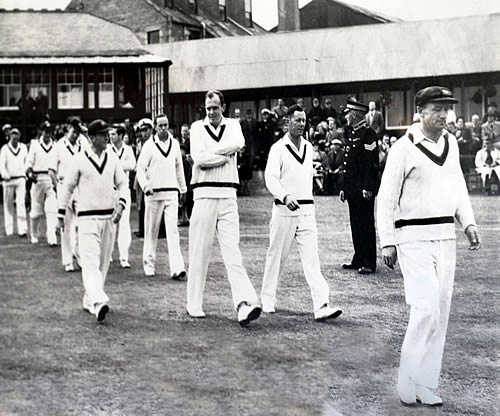 Don Bradman led Australia out at Mannofield in 1948
