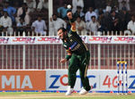 Wahab Riaz during the match