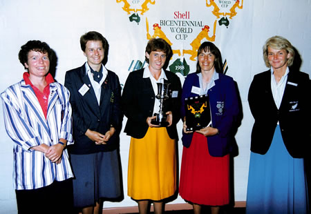 The Five captains of the Women's teams playing in the Shell Bicentennial Women's World Cup 1988/89