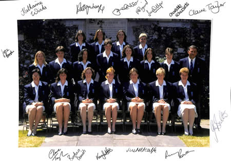 Autographed England Women team photo v Australia Women, 1998