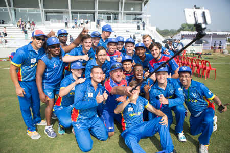 Namibia Under-19s take a selfie after winning the match
