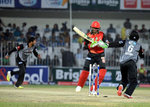 Azhar Ali celebrates the wicket of Shoaib Malik